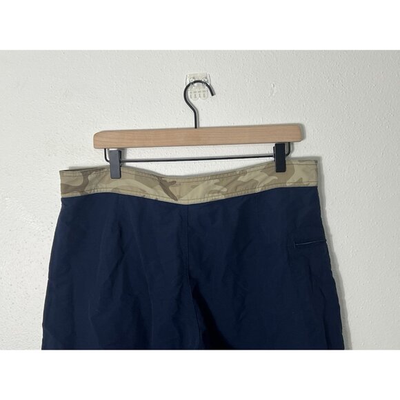 Patagonia Men’s Wavefarer Board Shorts Size 34 Navy Blue/Tan Camo Waist - Picture 6 of 13